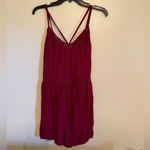 Red Sleeveless Romper